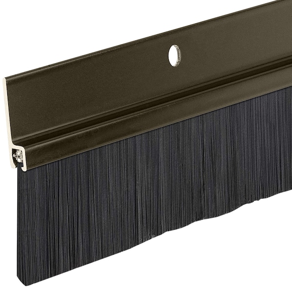 3' Brown Aluminum Brush Door Sweep For Gap Up To 1 1/2"